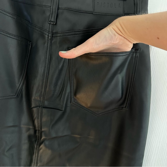 NWT PISTOLA ALICE UTILITY FAUX LEATHER MIDI SKIRT - Picture 12 of 15